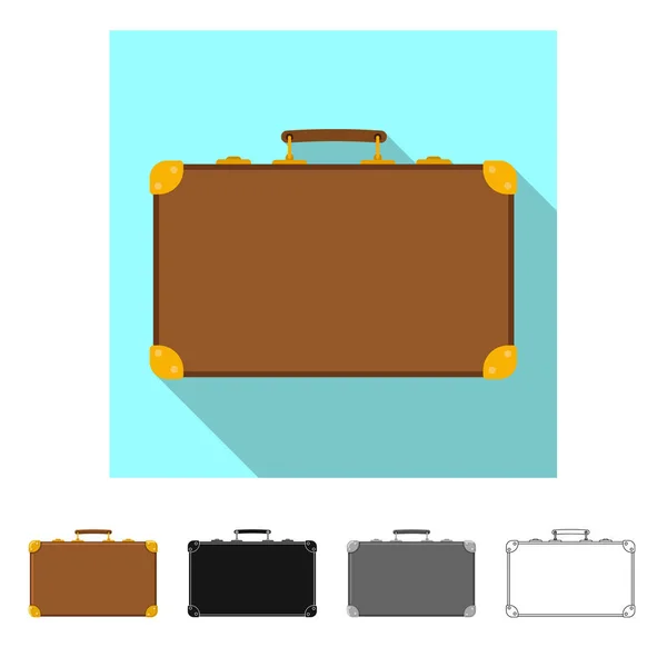 Isolated object of suitcase and baggage logo. Collection of suitcase and journey vector icon for stock. — Stock Vector