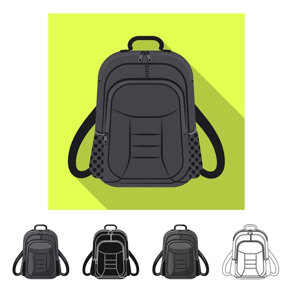 Objeto aislado de maleta e icono de equipaje. Conjunto de maleta y símbolo de viaje para web . — Vector de stock