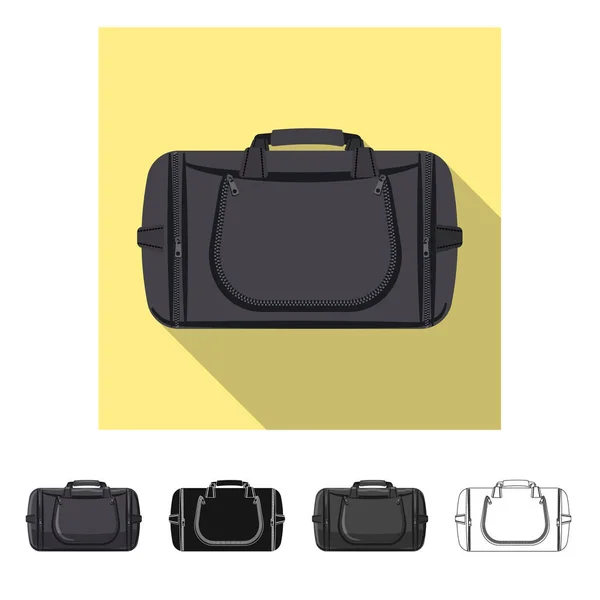 Illustration vectorielle de la valise et du panneau de bagages. Ensemble de valise et symbole de stock de voyage pour le web . — Image vectorielle