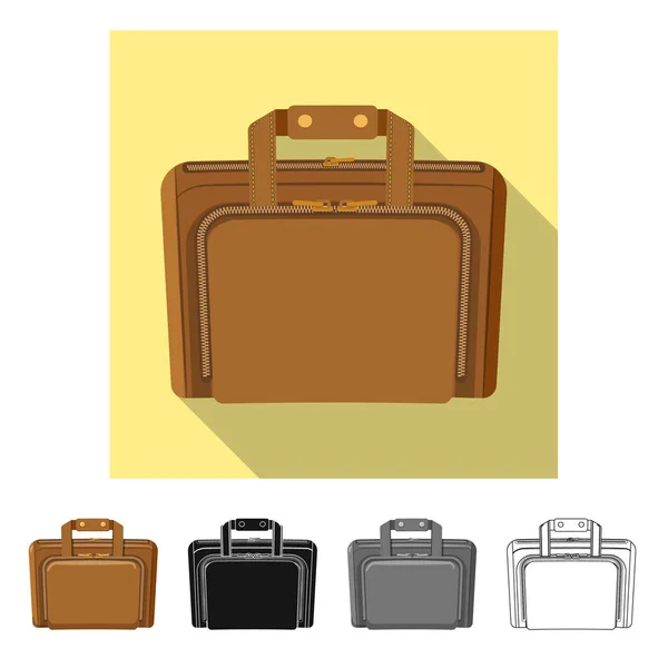 Ilustração vetorial do ícone da mala e da bagagem. Conjunto de maleta e ilustração do vetor de estoque de viagem . —  Vetores de Stock