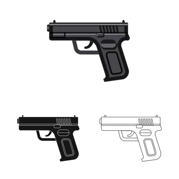 Ilustración vectorial del arma y el icono del arma. Colección de armas y ejército símbolo de stock para la web . — Archivo Imágenes Vectoriales