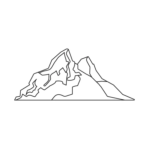 Conception vectorielle de l'alpinisme et signe de pointe. Ensemble d'icône vectorielle d'alpinisme et de camp pour stock . — Image vectorielle