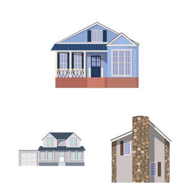 Bina ve açık yalıtılmış nesne logo. Bina ve çatı hisse senedi vektör çizim.