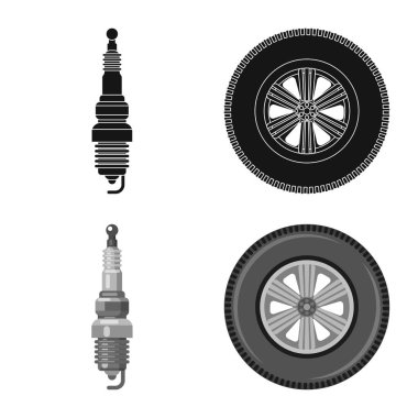 Otomatik ve bölümü logo vektör tasarımı. Oto, araba hisse senedi vektör çizim seti.