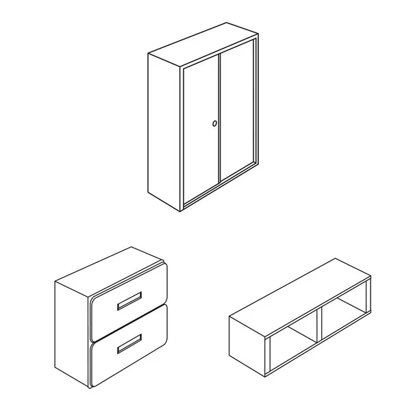 Objeto isolado do símbolo do quarto e do quarto. Conjunto de quarto e mobiliário estoque vetor ilustração . — Vetor de Stock