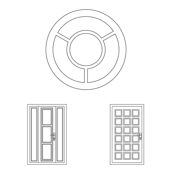 Vektor Illustration Von Tür Und Front Symbol Sammlung Von Tür — Stockvektor