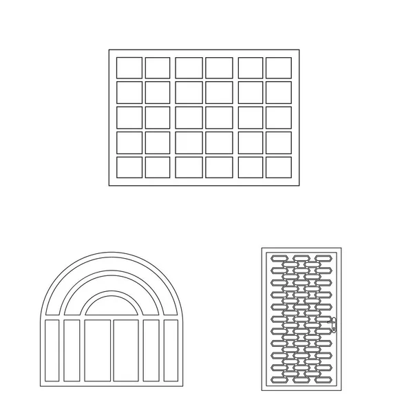 Objet isolé de la porte et panneau avant. Collection de porte et icône vectorielle en bois pour stock . — Image vectorielle