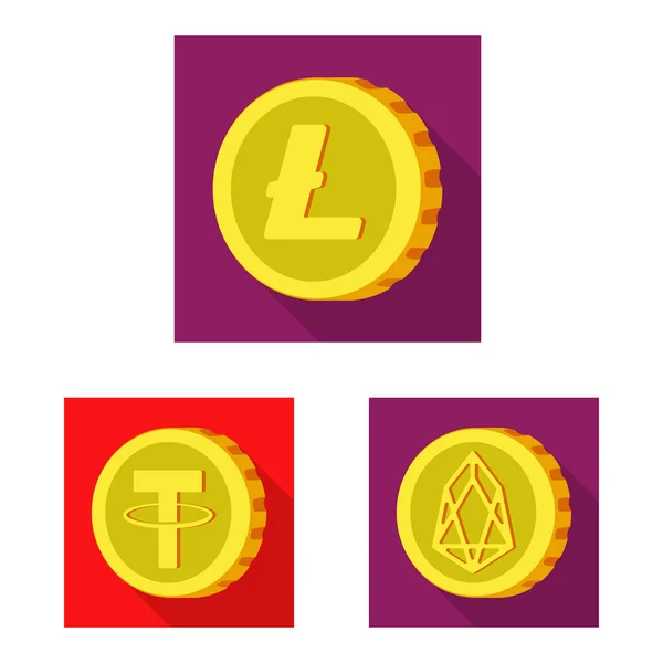 Diseño Vectorial Criptomoneda Signo Moneda Colección Criptomoneda Criptomoneda Icono Vector — Archivo Imágenes Vectoriales