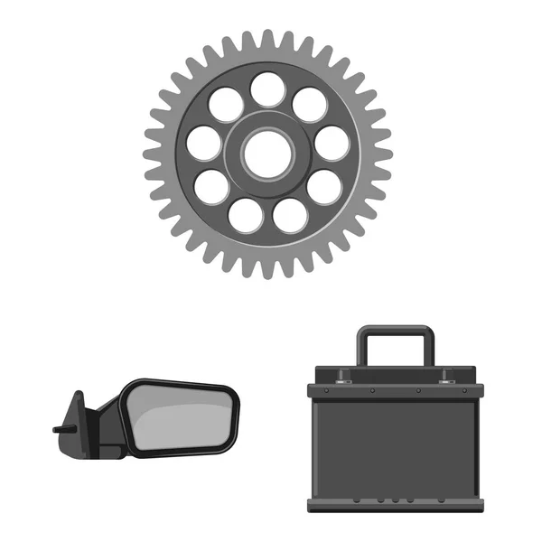 Vektorillustration von Auto- und Teilezeichen. Set von Auto-und Auto-Lager Vektor Illustration. — Stockvektor
