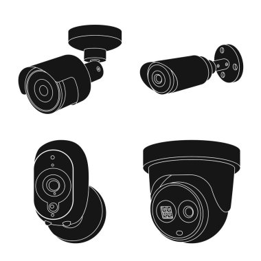 Cctv kamera simgesi vektör Illustration. Cctv ve sistem stok vektör çizim topluluğu.