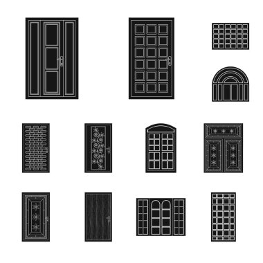 Kapı ve ön simge vektör Illustration. Kapı ve ahşap stok vektör çizim.