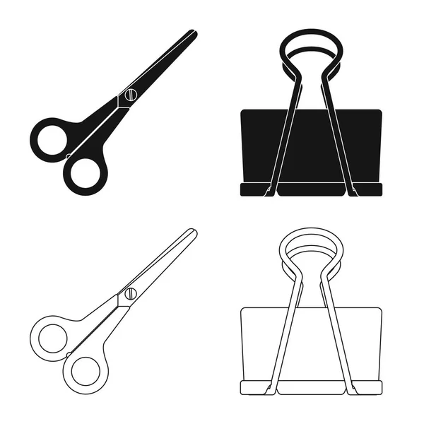 Vektordesign von Büro- und Versorgungssymbolen. Set von Büro und Schule Vektor-Symbol für Aktien. — Stockvektor