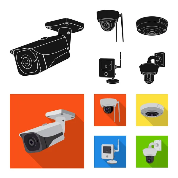 Isolated object of cctv and camera symbol. Set of cctv and system vector icon for stock. — Stock Vector