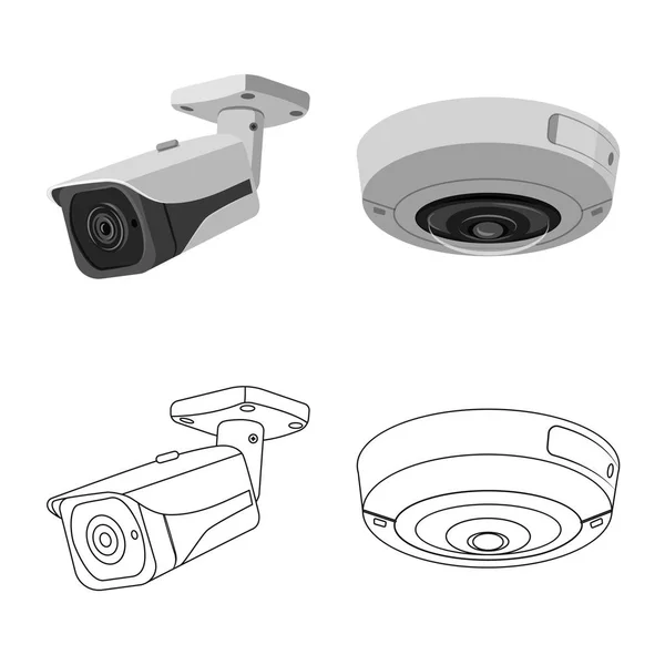 Vector design és a cctv kamera logó. Cctv és rendszer vektor ikon készlet készlet. — Stock Vector