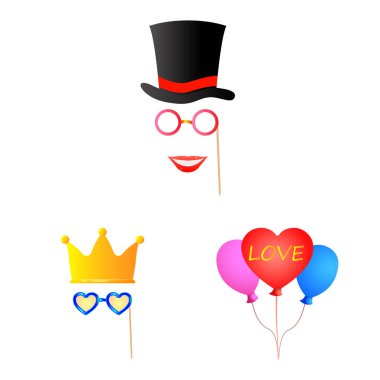 Yalıtılmış nesne parti ve Doğum günü kutsal kişilerin resmi. Parti ve kutlama hisse senedi vektör çizim seti.