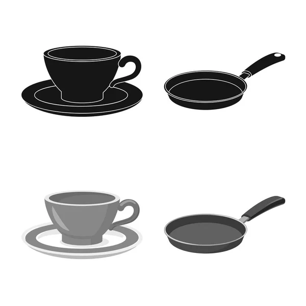 Ilustración vectorial del logotipo de cocina y cocinero. Colección de ilustración de vectores de cocina y electrodomésticos . — Archivo Imágenes Vectoriales