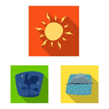 Hava ve İklim logo vektör Illustration. Hisse senedi için hava ve bulut vektör simge kümesi.