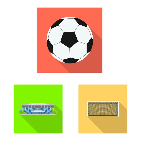 Vektor-Illustration von Fußball und Getriebeschild. Set an Fußball- und Turnier-Vektor-Symbolen für Aktien. — Stockvektor
