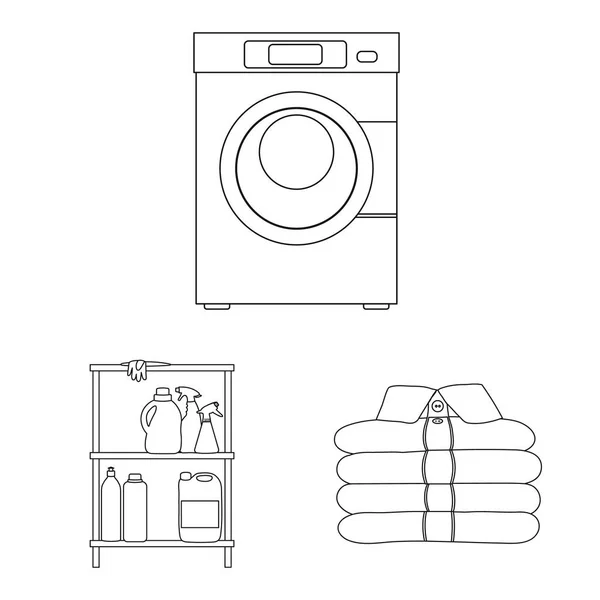 Vector design of laundry and clean icon. Collection of laundry and clothes stock symbol for web. — Stock Vector