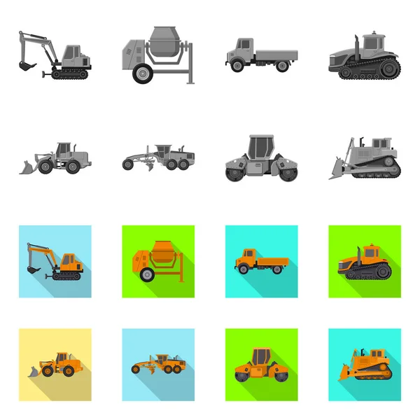 Diseño vectorial del icono de construcción y construcción. Colección de construcción y maquinaria símbolo de stock para la web . — Vector de stock