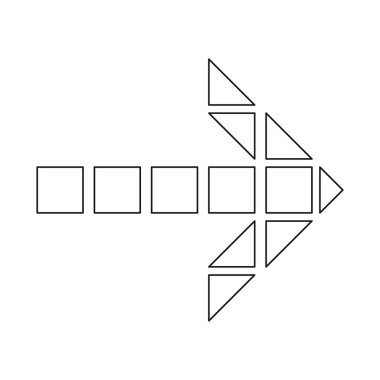 Öğe ve ok simge vektör Illustration. Öğe ve yön hisse senedi vektör çizim seti.