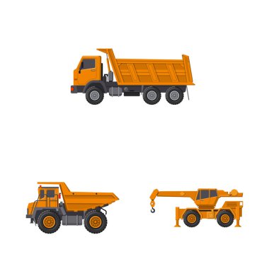 Yapı ve inşaat işareti vektör tasarımı. Hisse senedi için yapı ve makine vektör simge kümesi.