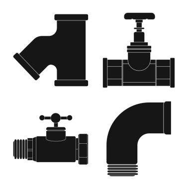 Boru ve tüp simge vektör Illustration. Boru ve boru hattı vektör simgesini hissenin topluluğu.