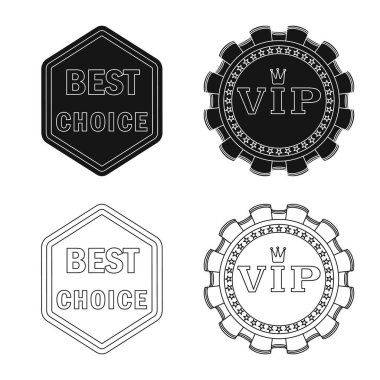 Amblem ve rozet sembol yalıtılmış nesne. Hisse senedi için amblem ve etiket vektör simge topluluğu.