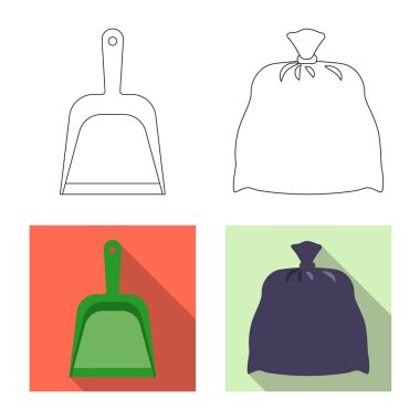 Temizlik ve servis logo yalıtılmış nesne. Temizlik ve ev hisse senedi vektör çizim topluluğu.