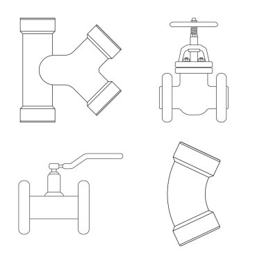 Boru ve tüp logo vektör tasarımı. Hisse senedi için boru ve boru hattı vektör simge kümesi.