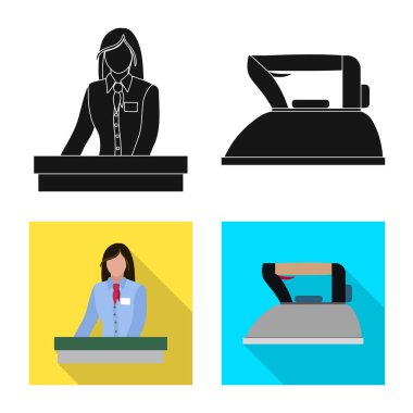 Çamaşırhane ve temiz logo yalıtılmış nesne. Çamaşırhane ve giyim koleksiyonu stok web simgesi.