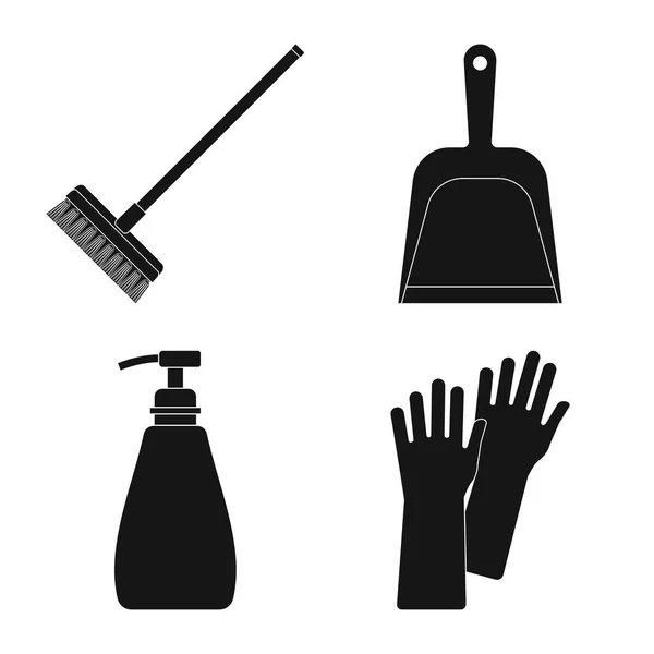 Ilustración vectorial del icono de limpieza y servicio. Colección de limpieza y símbolo de stock doméstico para web . — Vector de stock