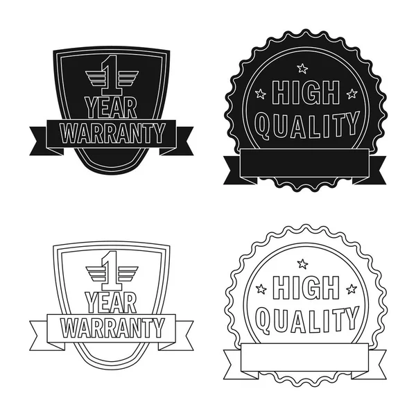 Vector ontwerp van het embleem en badge logo. Set embleem en sticker voorraad vectorillustratie. — Stockvector