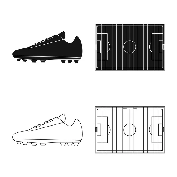 Vektorillustration des Fußball- und Ausrüstungslogos. Sammlung von Fußball- und Turnier-Vektor-Symbolen für Aktien. — Stockvektor