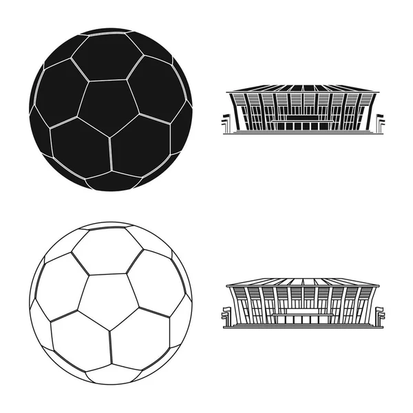 Conception vectorielle du logo du football et de l'équipement. Collection d'illustration vectorielle de stock de soccer et tournoi . — Image vectorielle