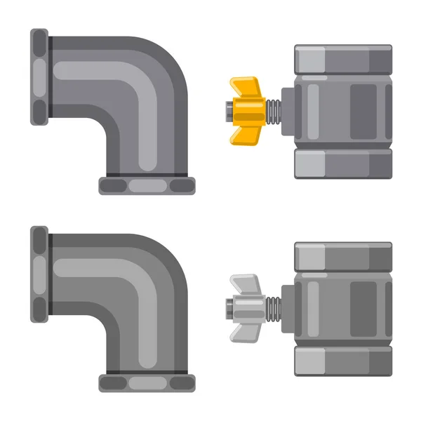 Illustration vectorielle du tuyau et du tube. Ensemble d'icône vectorielle de tuyau et de pipeline pour stock . — Image vectorielle