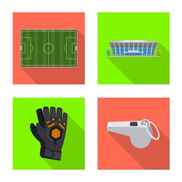 Diseño vectorial del fútbol y el icono del equipo. Colección de fútbol y torneo icono vectorial para stock . — Vector de stock