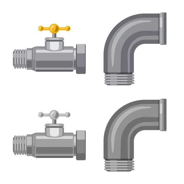 Ilustración vectorial de señal de tubo y tubo. Conjunto de tubería y tubería stock vector ilustración . — Vector de stock