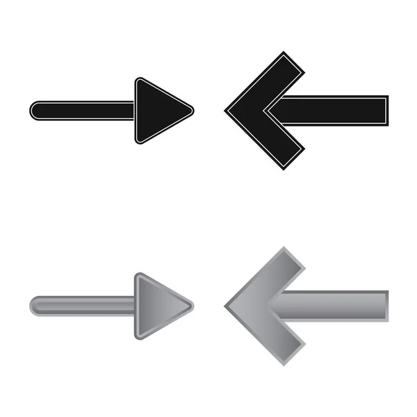 Illustration vectorielle de l'élément et signe fléché. Collecte d'éléments et icône vectorielle de direction pour le stock . — Image vectorielle