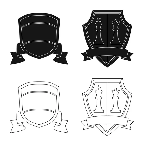 Ilustração vetorial de emblema e signo de crachá. Coleção de emblema e ícone de vetor de adesivo para estoque . — Vetor de Stock