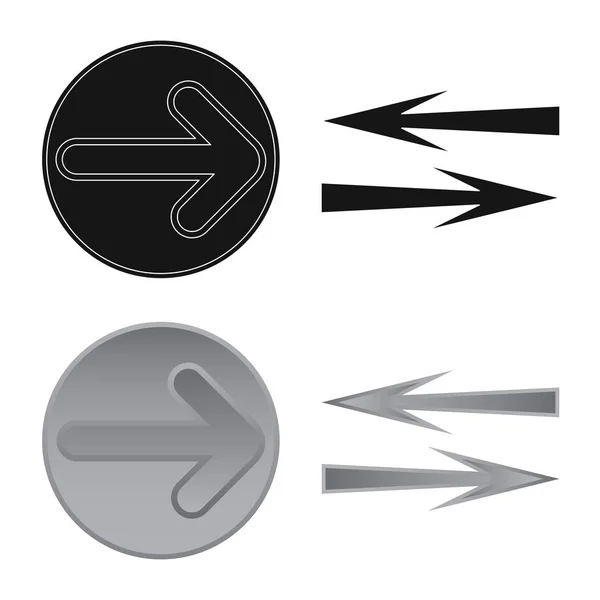 Illustrazione vettoriale dell'elemento e dell'icona freccia. Raccolta di elementi e simboli di direzione stock per il web . — Vettoriale Stock