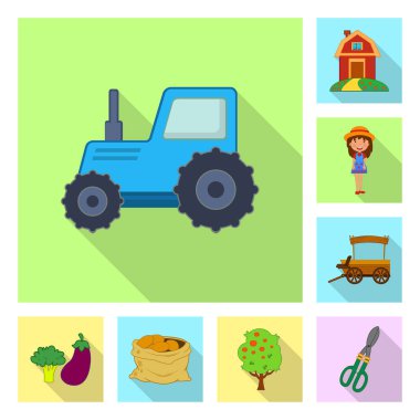 Çiftlik ve tarım işareti vektör Illustration. Çiftlik ve bitki hisse senedi vektör çizim topluluğu.