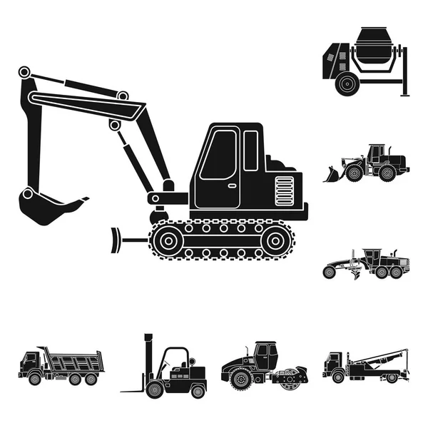 建造和建筑标志的孤立对象。集建与机械库存矢量图. — 图库矢量图片