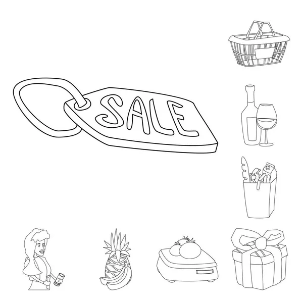 Illustration vectorielle du logo des aliments et boissons. Ensemble de symbole de stock de nourriture et de magasin pour la toile . — Image vectorielle