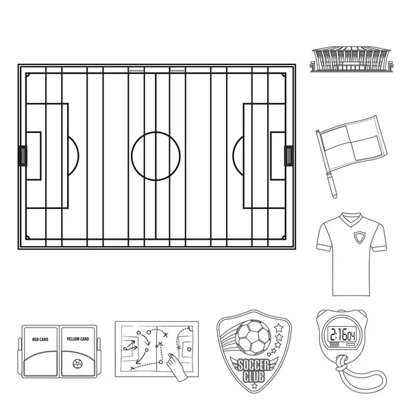 Illustration vectorielle du symbole du soccer et de l'équipement. Collection de symbole de stock de soccer et tournoi pour le web . — Image vectorielle