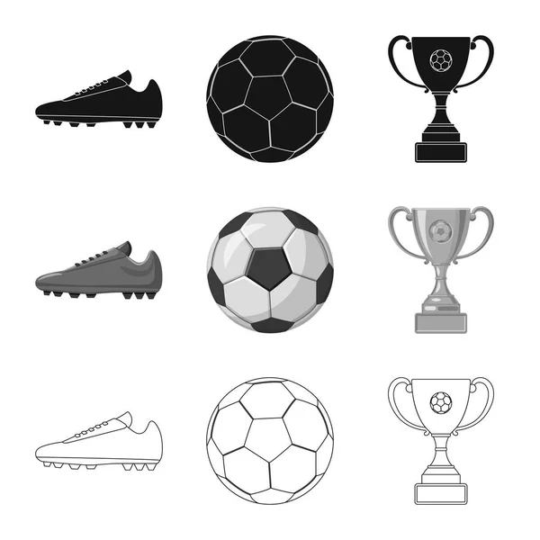 Diseño vectorial del fútbol y el icono del equipo. Conjunto de fútbol y torneo stock vector ilustración . — Archivo Imágenes Vectoriales