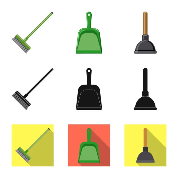 Projeto vetorial de limpeza e símbolo de serviço. Conjunto de limpeza e símbolo de estoque doméstico para web . —  Vetores de Stock