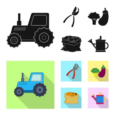 Çiftlik ve tarım simge vektör Illustration. Çiftlik ve bitki vektör simgesini hissenin topluluğu.