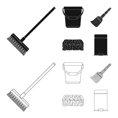 Temizlik ve servis simge vektör tasarımı. Temizlik ve ev hisse senedi vektör çizim topluluğu.