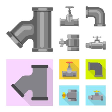 Boru ve tüp simge vektör Illustration. Boru ve boru hattı vektör simgesini hissenin topluluğu.